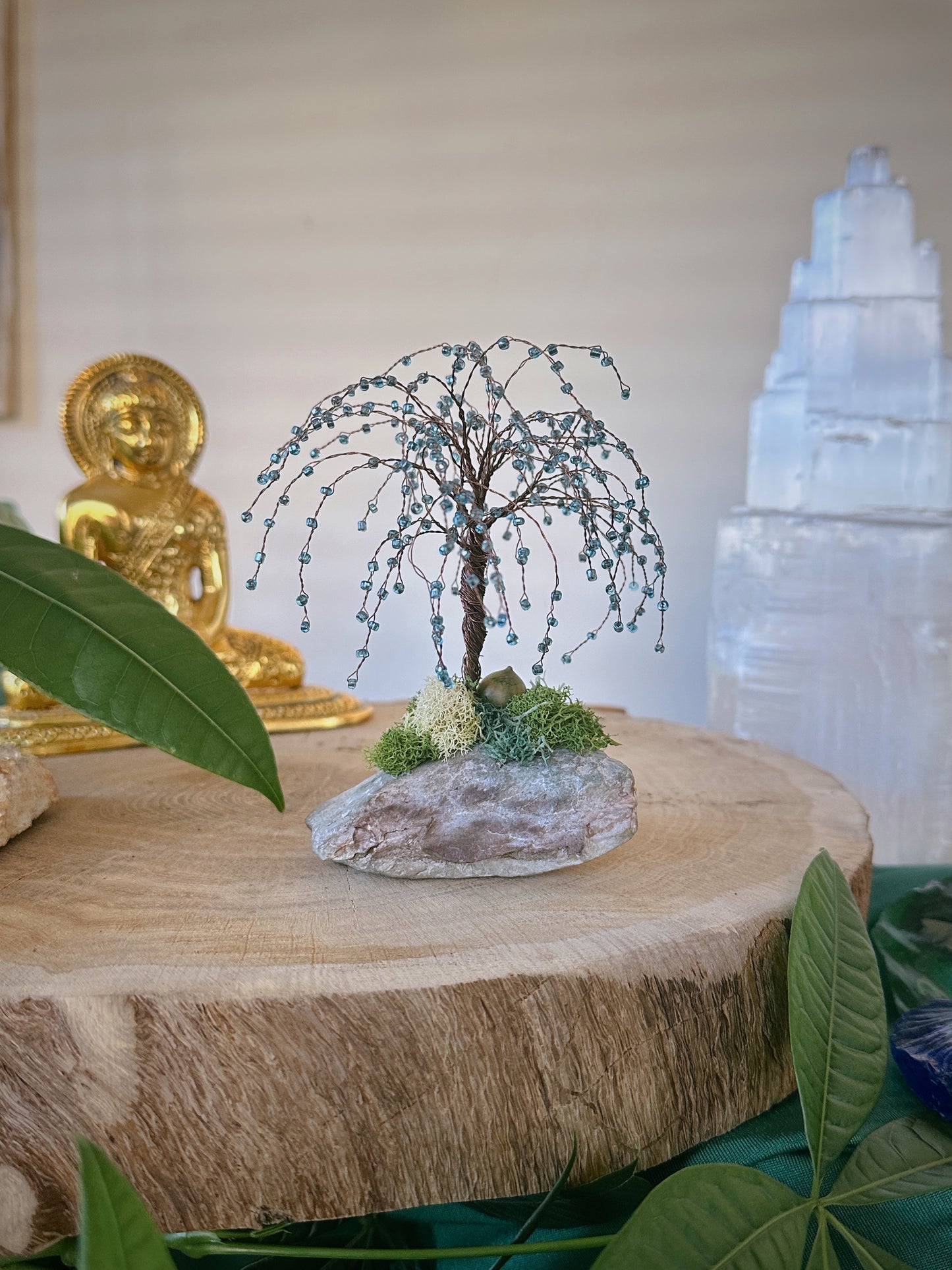 Aqua Weeping Willow Crystal Bonsai Tree